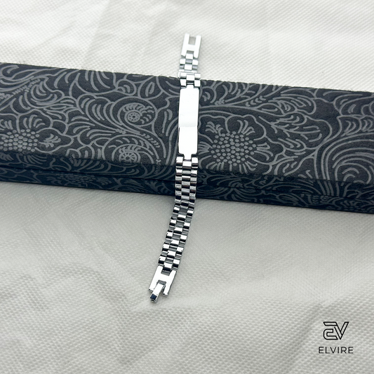 ELVIRE Silver Stainless Steel ID Bracelet